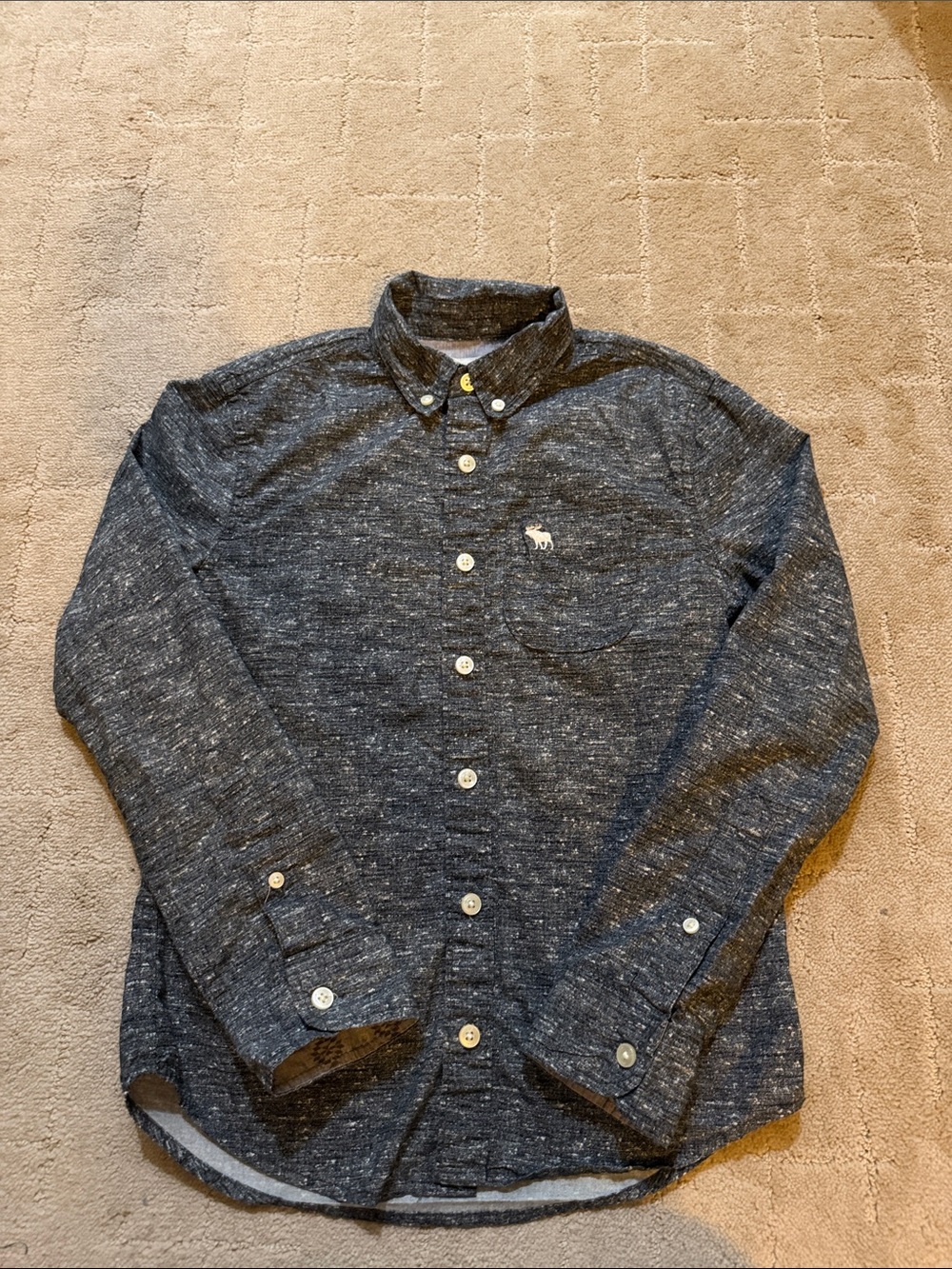 Abercrombie kids Heather black/gray Button‑Down Shirt